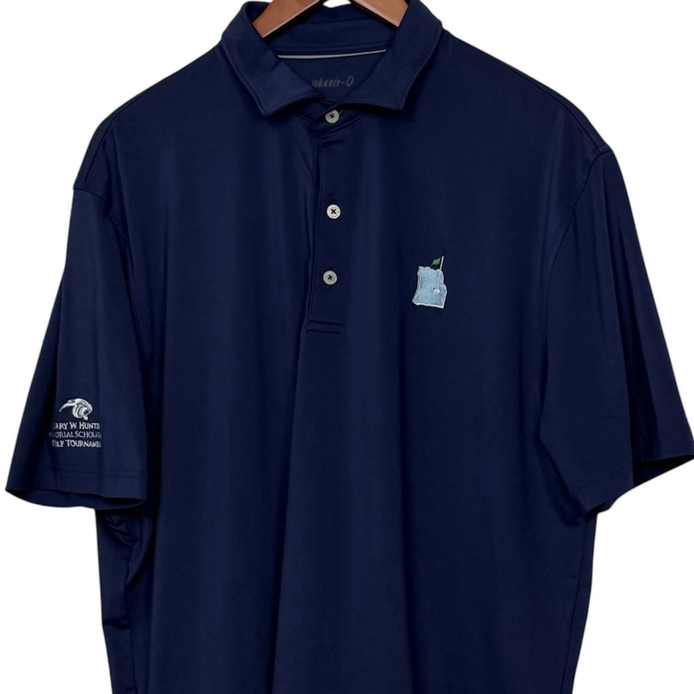 Johnnie-O Polo Shirt Men's Large Blue Golf Performance Embroidered Logo‎